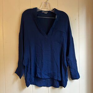 Vince 100% Silk Dark Blue Blouse